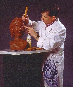 Sculptuur in chocolade door chocolatier/confiseur Louis Koenen